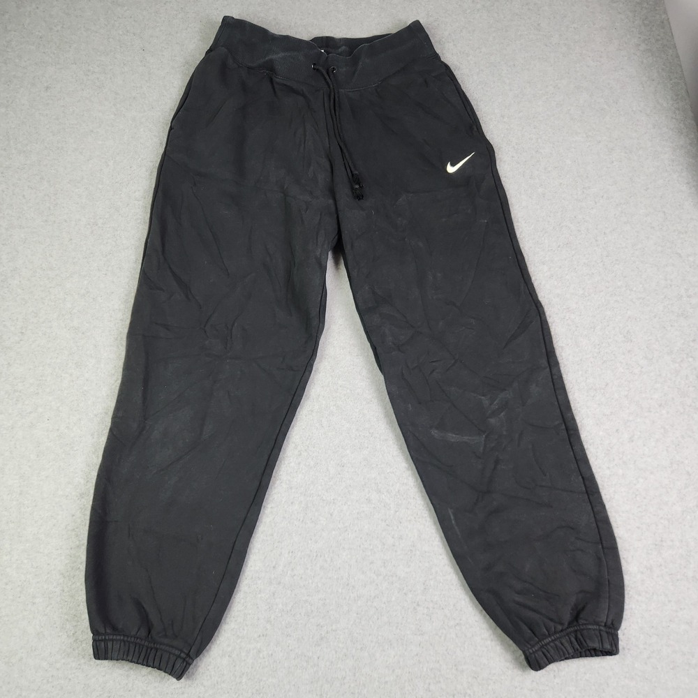 Nike Jogger Pants Womens Small Black Sportswear Phoenix Fleece Lined Relaxed Fit